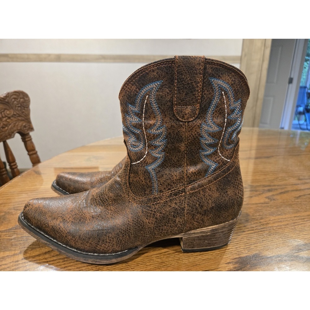 Roper Women's 10.5  Vintage Western Booties Snip Toe 09-021-1567-2505 BR